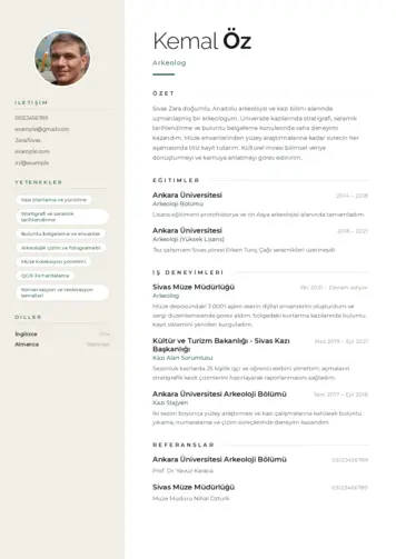 Arkeolog Cv Örnekleri cv indir